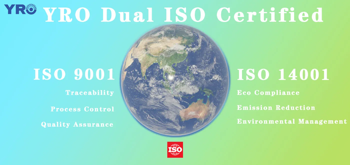 YRO obtient la certification du système de gestion de la qualité et de l'environnement ISO