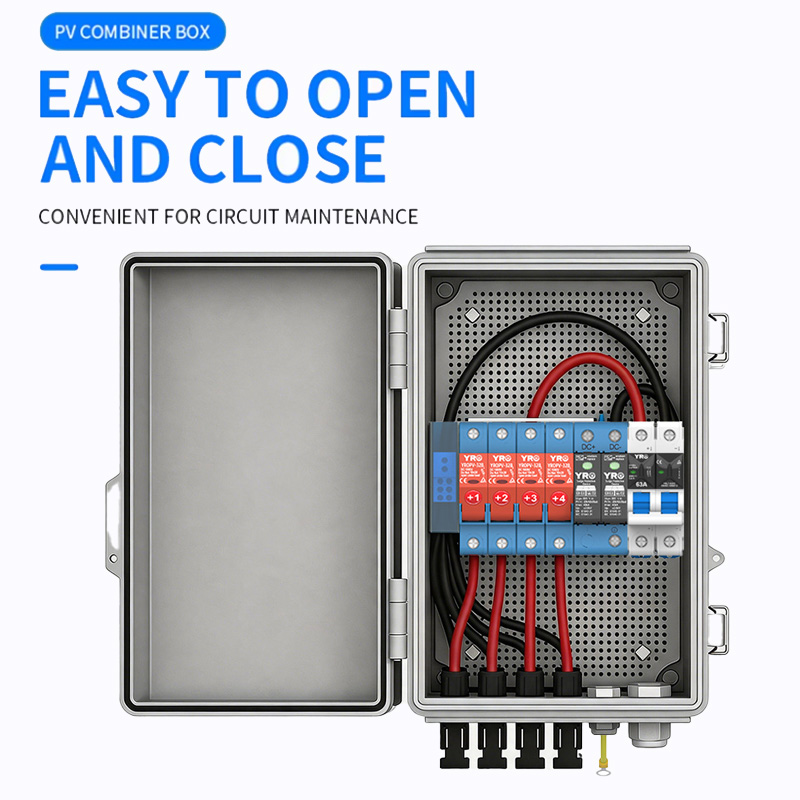 Combien de chaînes photovoltaïques peuvent être connectées à un boîtier de distribution ABS 4 en 1 sortie 500 V CC ?