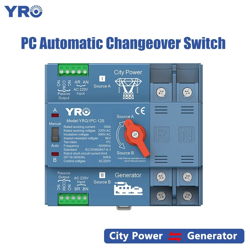 2p 125a 220v Type de générateur PC ATS