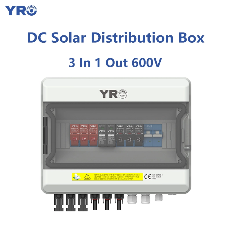 Boîte de distribution solaire DC 3 en Out 600V