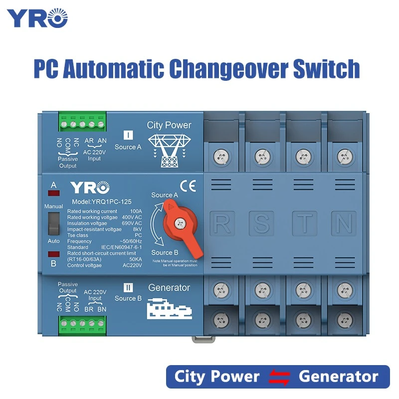 4p 125a 400v Type de générateur PC ATS